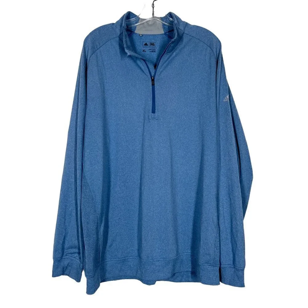Adidas Golf Sweatshirt Shirt Long Sleeve Blue Quarter Zip XL